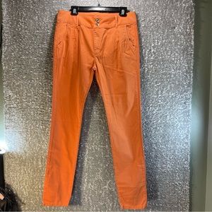 Cipo & Baxx CBW-0415 Denim Standard Pleated Jeans‎ Women 30 Orange NWT
